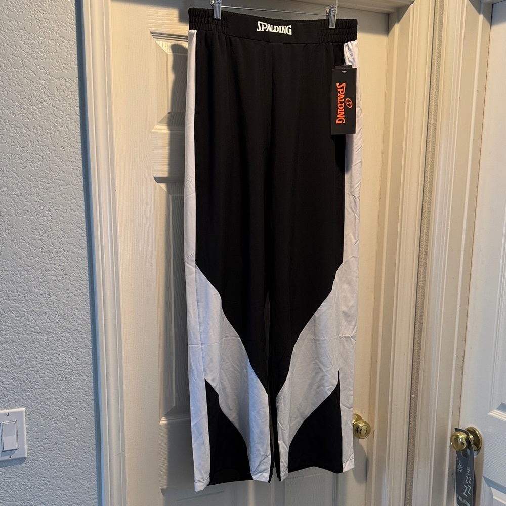 Spalding Women’s Black and White Sport Track Pants L
